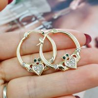 Fashion Peach Heart Earrings Creative Owl Gold Alloy Earrings main image 1