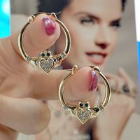 Fashion Peach Heart Earrings Creative Owl Gold Alloy Earrings main image 5