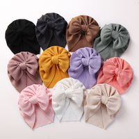 New Autumn And Winter Pit Strip Children's Hat Double-layer Bow Baby Cap main image 3