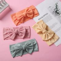 New Children's Knitted Pit Strip Bow High Elastic Wide-brimmed Headband main image 1