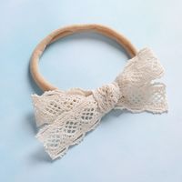 Little Cute Lace Bow Soft Seamless Nylon Elastic Baby Headband main image 5