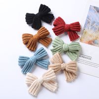 Autumn And Winter New Children's Headwear 10.5*7cm Girls Wool Bow Hairpin main image 1