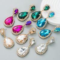 Fashion Multi-color Drop-shaped Retro Diamond Alloy Earrings main image 1