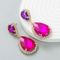Fashion Multi-color Drop-shaped Retro Diamond Alloy Earrings main image 4