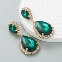 Fashion Multi-color Drop-shaped Retro Diamond Alloy Earrings main image 3