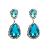 Fashion Multi-color Drop-shaped Retro Diamond Alloy Earrings main image 2