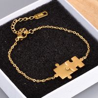 Fashion Self-made Stitching Puzzle Titanium Steel Bracelet Wholesale sku image 1