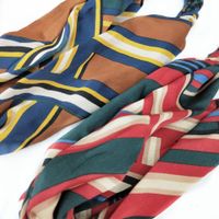 Vintage Geometric Pinstripe Wide-brimmed Stripe Contrast Color Cross Elastic Hairband Wholesale main image 5