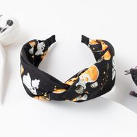 New Halloween Fabric Printing Wide-brimmed Cross-pressed Hairbands main image 3