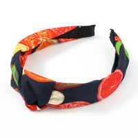 New Fruit Print Fabric Hair Hoop Fashion Wide-brimmed Knotted Headband main image 2