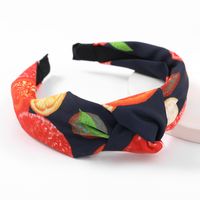 New Fruit Print Fabric Hair Hoop Fashion Wide-brimmed Knotted Headband main image 3