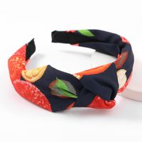 New Fruit Print Fabric Hair Hoop Fashion Wide-brimmed Knotted Headband main image 5
