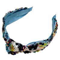 New Sequin Embroidery Headbands Fashion Wide Knotted Headbands main image 6