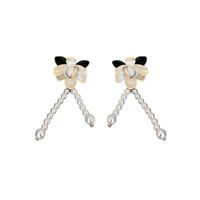 Fashion Flower Leaves Pearl Tassel Earrings Simple Alloy Drop Earrings main image 6