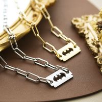 Simple Blade Shaped Stainless Steel Fashion Chain Sweater Chain Wholesale main image 1