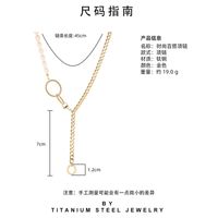Baroque Pearl Stainless Steel Fashion Double Ring Pendant Clavicle Chain Wholesale main image 5