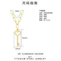Simple Plain Titanium Steel Pendant Heart Key Necklace Wholesale main image 5