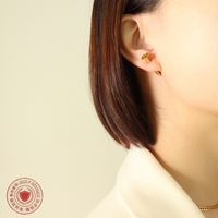 Simple Titanium Steel Gold-plated Screw Earrings Wholesale main image 5