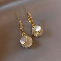 Boucles D&#39;oreilles Simples En Opale Boucles D&#39;oreille En Cuivre Zircon Femelle En Gros main image 1