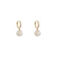 Simple Opal Earrings Female Copper Zircon Ear Buckles Wholesale main image 4