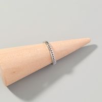 Fashion Couple Simple Single Row Copper Inlaid Zircon Ring Wedding Ring main image 3