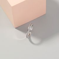 Fashion Couple Simple Single Row Copper Inlaid Zircon Ring Wedding Ring main image 6