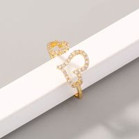 Simple Double Heart Copper Micro-encrusted Zircon Ring Female main image 3