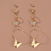 Fashion Jewelry Diamonds Butterfly  Simple Alloy Earrings main image 1