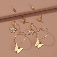 Fashion Jewelry Diamonds Butterfly  Simple Alloy Earrings main image 5