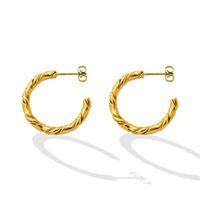 Fashion C-shaped Twist Creative Earrings Titanium Steel Plated 18k Earrings main image 6