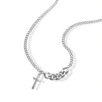 Simple Fine Hollow Chain Cross Necklace Clavicle Chain Titanium Steel Necklace main image 6