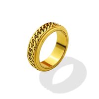 Hip-hop Chain Ring Titanium Steel Plated 18k Gold Jewelry Female main image 6
