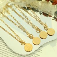 Fashion Ot Buckle Pearl Round Pendant Necklace Sweater Women's Titanium Steel 18k Gold main image 1