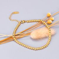 Pulsera De Acero De Titanio Con Cuentas Redondas De Moda Coreana De Color Oro Rosa Dorado sku image 3