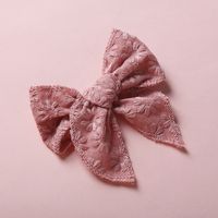 Children's Hairpin Embroidery Girl Bow Hairpin Cotton Linen Clip main image 2