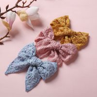 Children's Hairpin Embroidery Girl Bow Hairpin Cotton Linen Clip main image 4