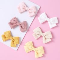 17 Color Bump Slub Jacquard Cotton Baby Girl Cute Folded Edge Clip main image 1