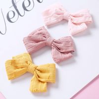 17 Color Bump Slub Jacquard Cotton Baby Girl Cute Folded Edge Clip main image 3