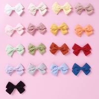 17 Color Bump Slub Jacquard Cotton Baby Girl Cute Folded Edge Clip main image 4