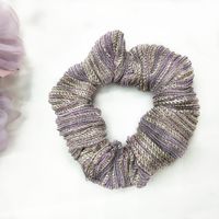 Solid Color Gold Wire Pleated Hair Scrunchies Fashion Wrinkled Wave Fabric main image 3