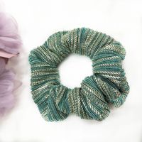 Solid Color Gold Wire Pleated Hair Scrunchies Fashion Wrinkled Wave Fabric main image 4
