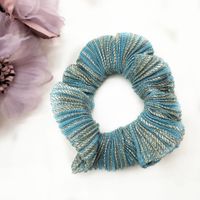 Solid Color Gold Wire Pleated Hair Scrunchies Fashion Wrinkled Wave Fabric main image 5