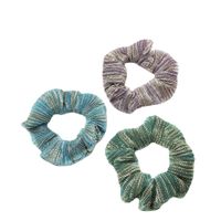 Solid Color Gold Wire Pleated Hair Scrunchies Fashion Wrinkled Wave Fabric main image 6