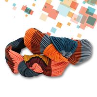 Nouveau Bandeau En Tissu De Couleur Contrastante Plissé À Nœud Moyen main image 1