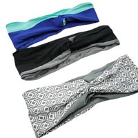 Fashion Stitching Square Cross Wide-brimmed Elastic Hairband Wholesale main image 4