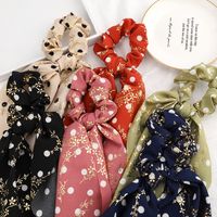 Fashion Bronzing Long Streamer Printing Wave Point Solid Color Hair Accessories main image 2