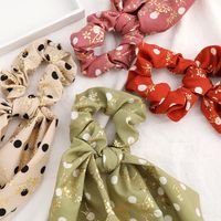 Fashion Bronzing Long Streamer Printing Wave Point Solid Color Hair Accessories main image 3