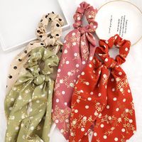 Fashion Bronzing Long Streamer Printing Wave Point Solid Color Hair Accessories main image 4