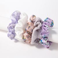 Fashion Hair Rope Cute Printing Solid Color  Stripe Hair Accessories Set main image 4