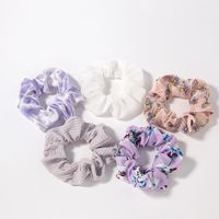 Fashion Hair Rope Cute Printing Solid Color  Stripe Hair Accessories Set main image 5